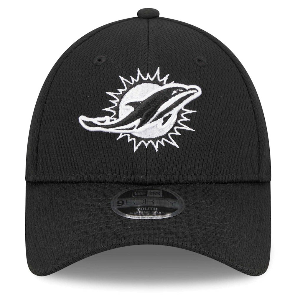 Miami Dolphins New Era Youth Main B-Dub 9FORTY Adjustable Hat Black