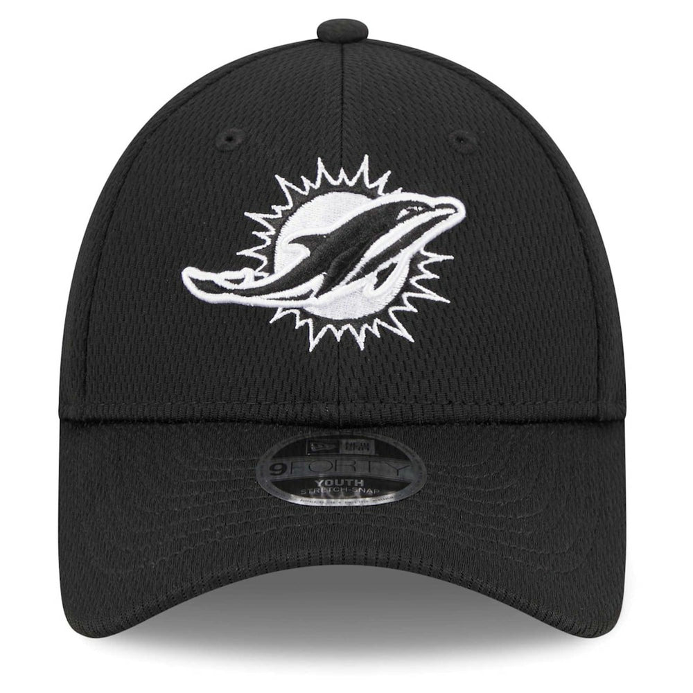 Miami Dolphins New Era Youth Main B-Dub 9FORTY Adjustable Hat Black