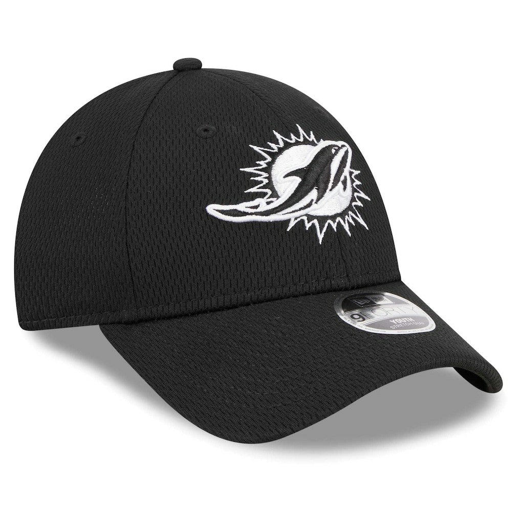 Miami Dolphins New Era Youth Main B-Dub 9FORTY Adjustable Hat Black