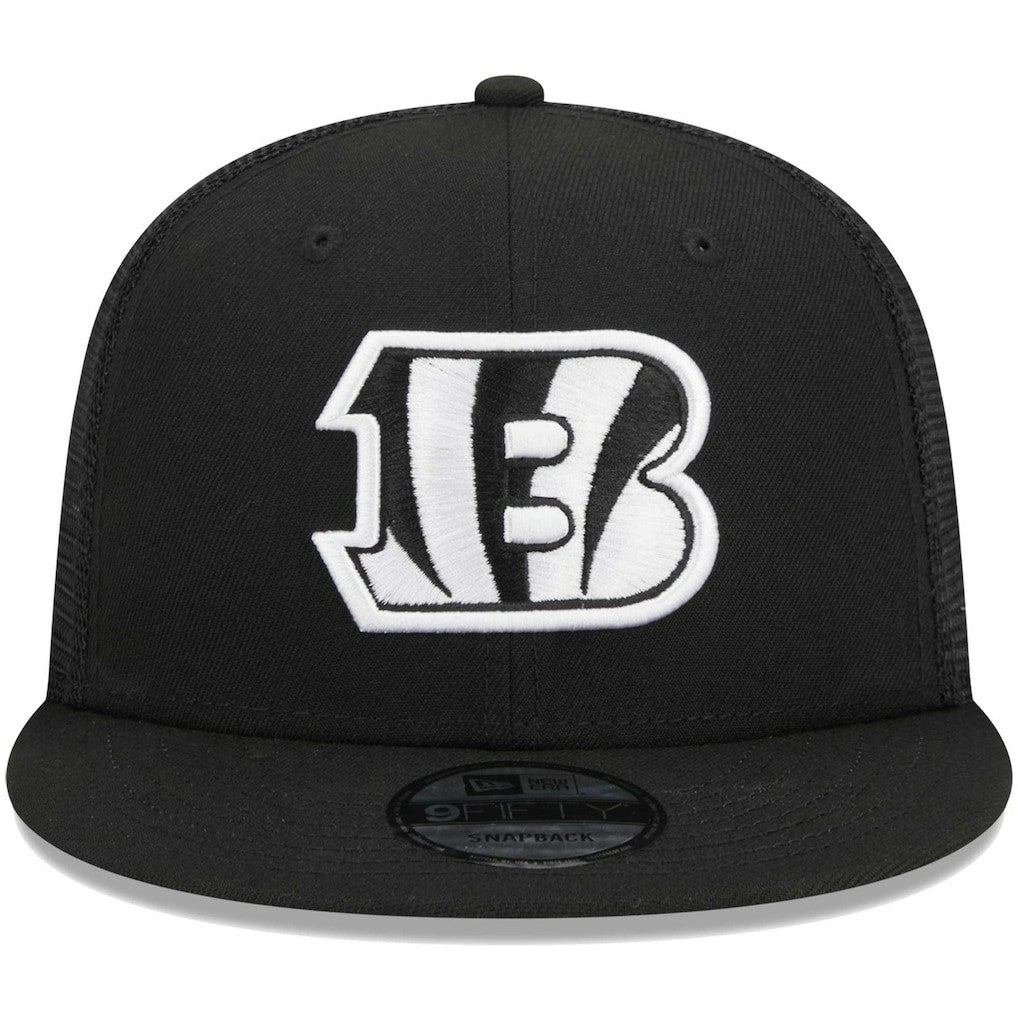 Cincinnati Bengals New Era Main Trucker 9FIFTY Snapback Hat Black