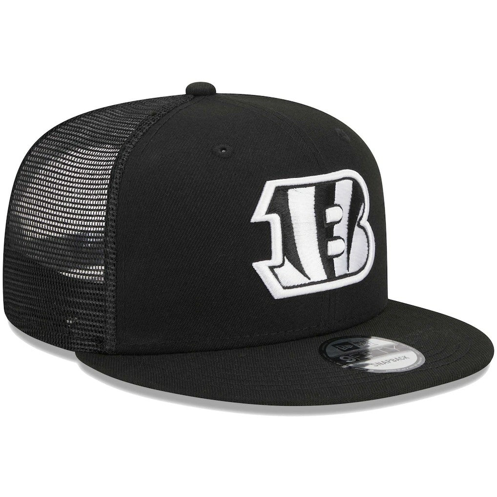 Cincinnati Bengals New Era Main Trucker 9FIFTY Snapback Hat Black