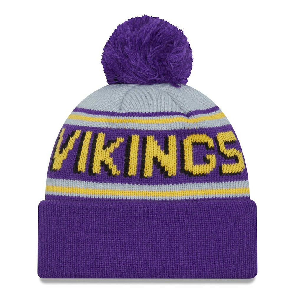 Minnesota Vikings New Era Main Cuffed Knit Hat with Pom Purple