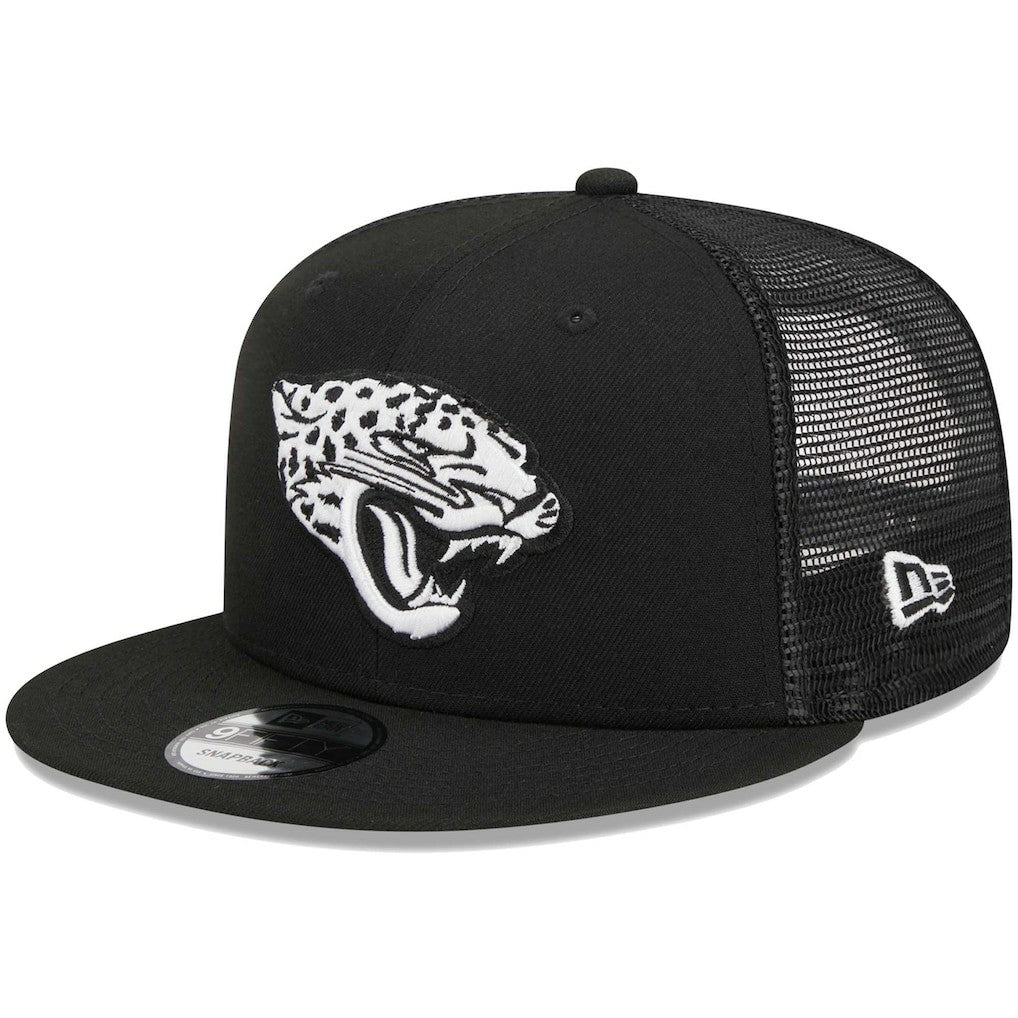 Jacksonville Jaguars New Era Main Trucker 9FIFTY Snapback Hat Black