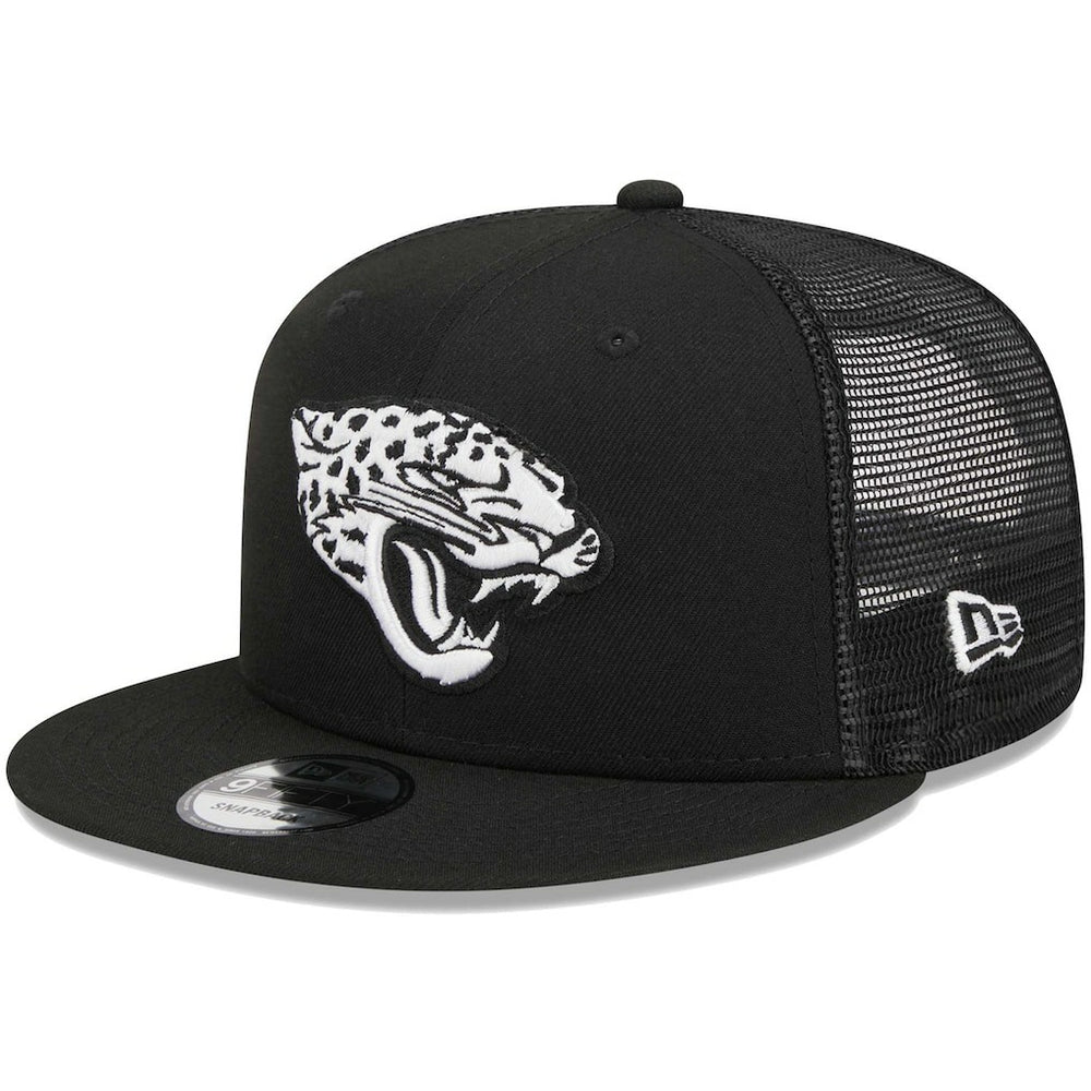 Jacksonville Jaguars New Era Main Trucker 9FIFTY Snapback Hat Black