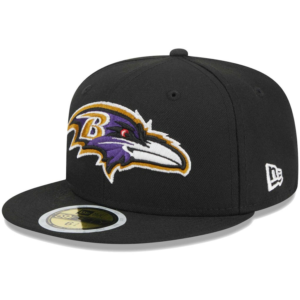 Baltimore Ravens New Era Youth Main 59FIFTY Fitted Hat Black