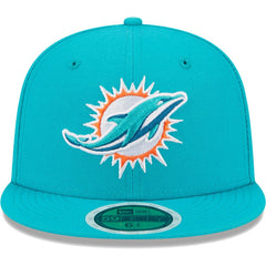 Miami Dolphins New Era Youth Main 59FIFTY Fitted Hat Aqua