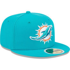 Miami Dolphins New Era Youth Main 59FIFTY Fitted Hat Aqua