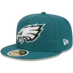Philadelphia Eagles New Era Youth Main 59FIFTY Fitted Hat Midnight Green
