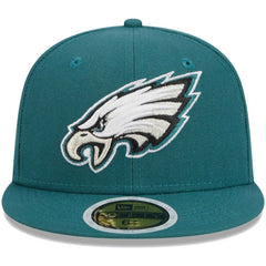 Philadelphia Eagles New Era Youth Main 59FIFTY Fitted Hat Midnight Green