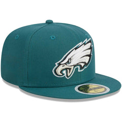 Philadelphia Eagles New Era Youth Main 59FIFTY Fitted Hat Midnight Green