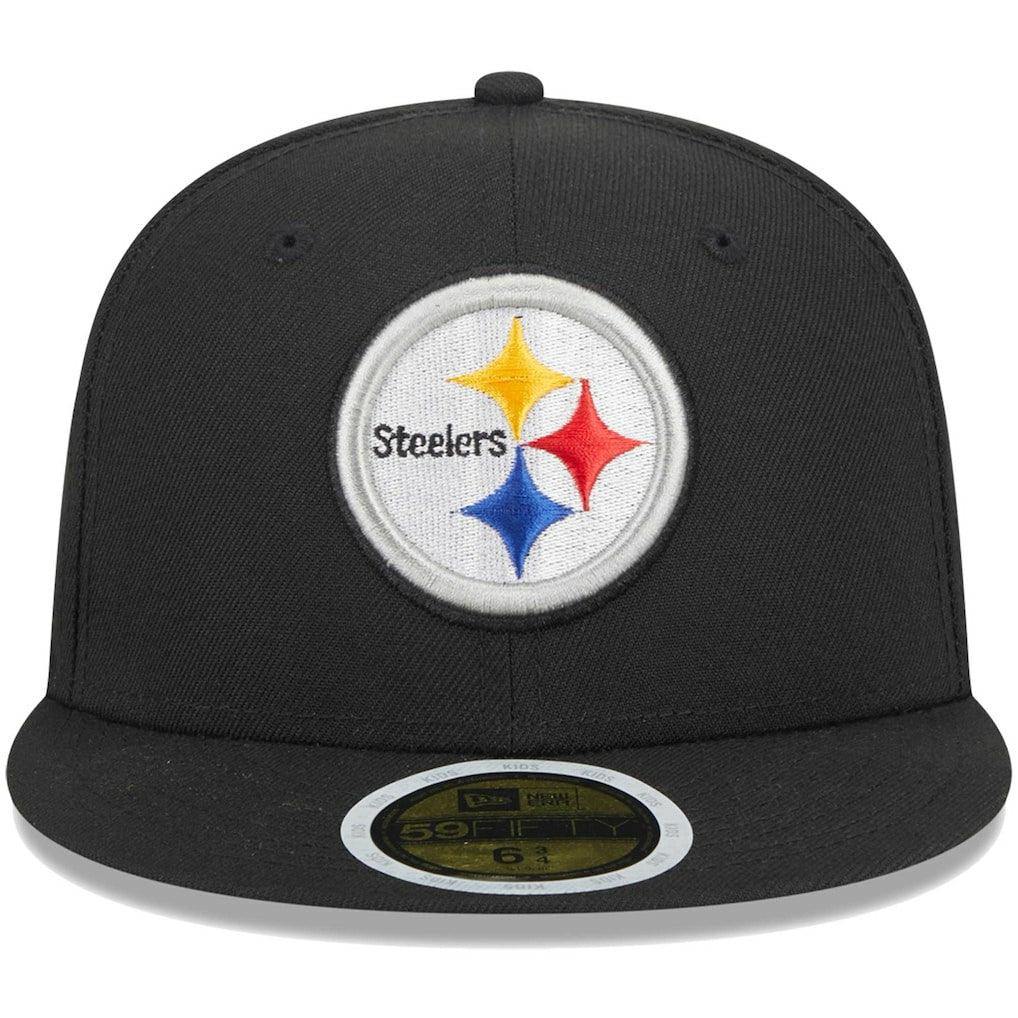 Pittsburgh Steelers New Era Youth Main 59FIFTY Fitted Hat Black