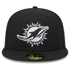 Miami Dolphins New Era Main Patch 59FIFTY Fitted Hat Black