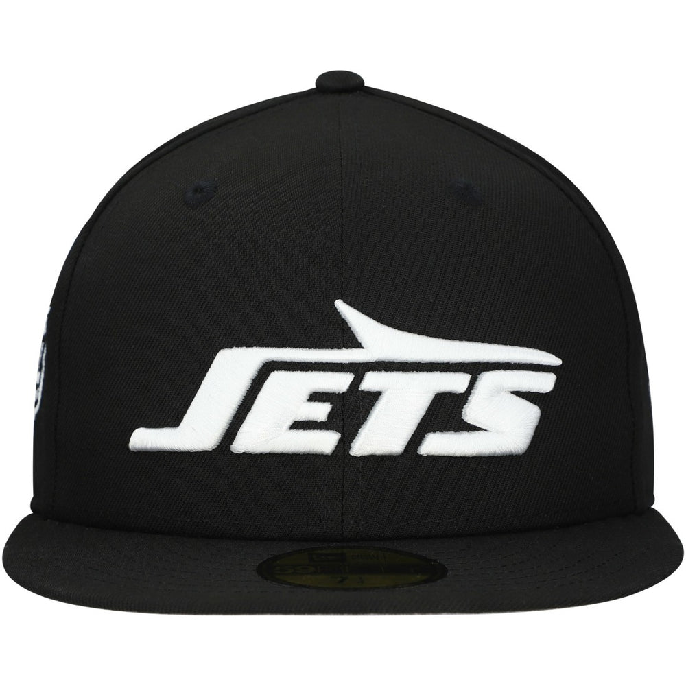 New York Jets New Era Main Patch 59FIFTY Fitted Hat Black