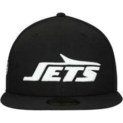 New York Jets New Era Main Patch 59FIFTY Fitted Hat Black
