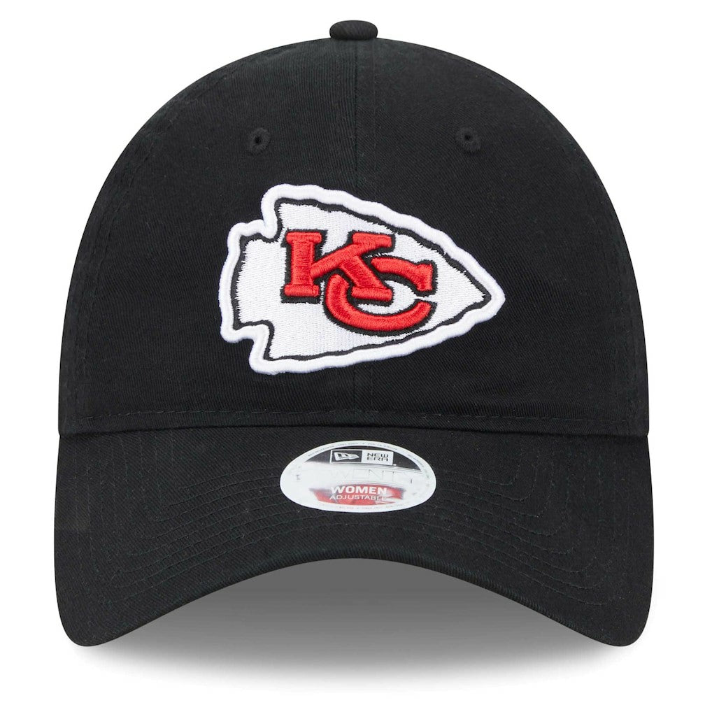 Kansas City Chiefs New Era Women's Main Core Classic 2.0 9TWENTY Adjustable Hat Black