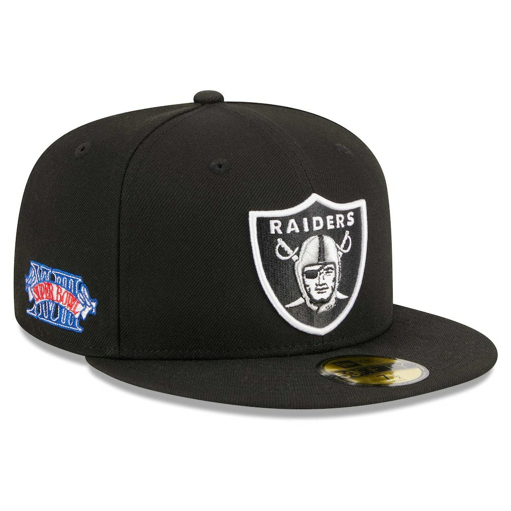 Las Vegas Raiders New Era Main Patch 59FIFTY Fitted Hat Black