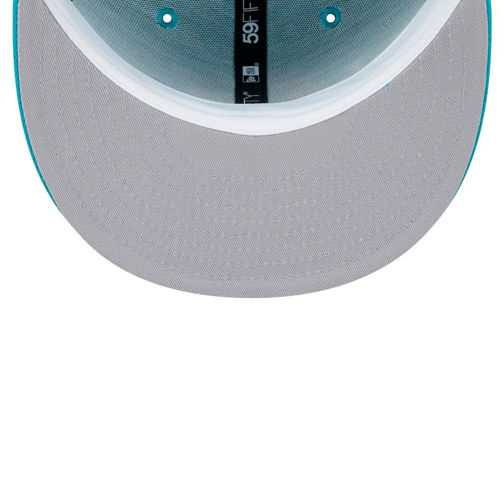 Miami Dolphins New Era Main Patch 59FIFTY Fitted Hat Aqua