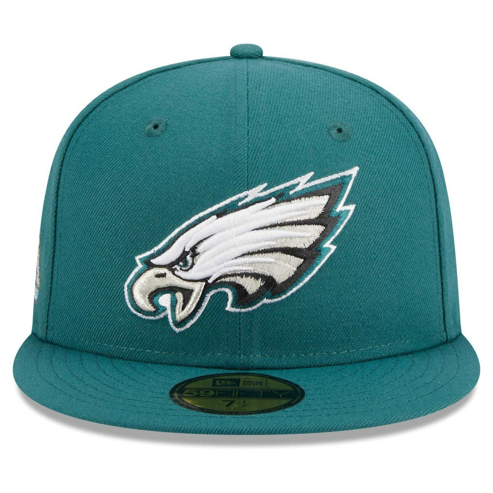 Philadelphia Eagles New Era Main Patch 59FIFTY Fitted Hat Midnight Green