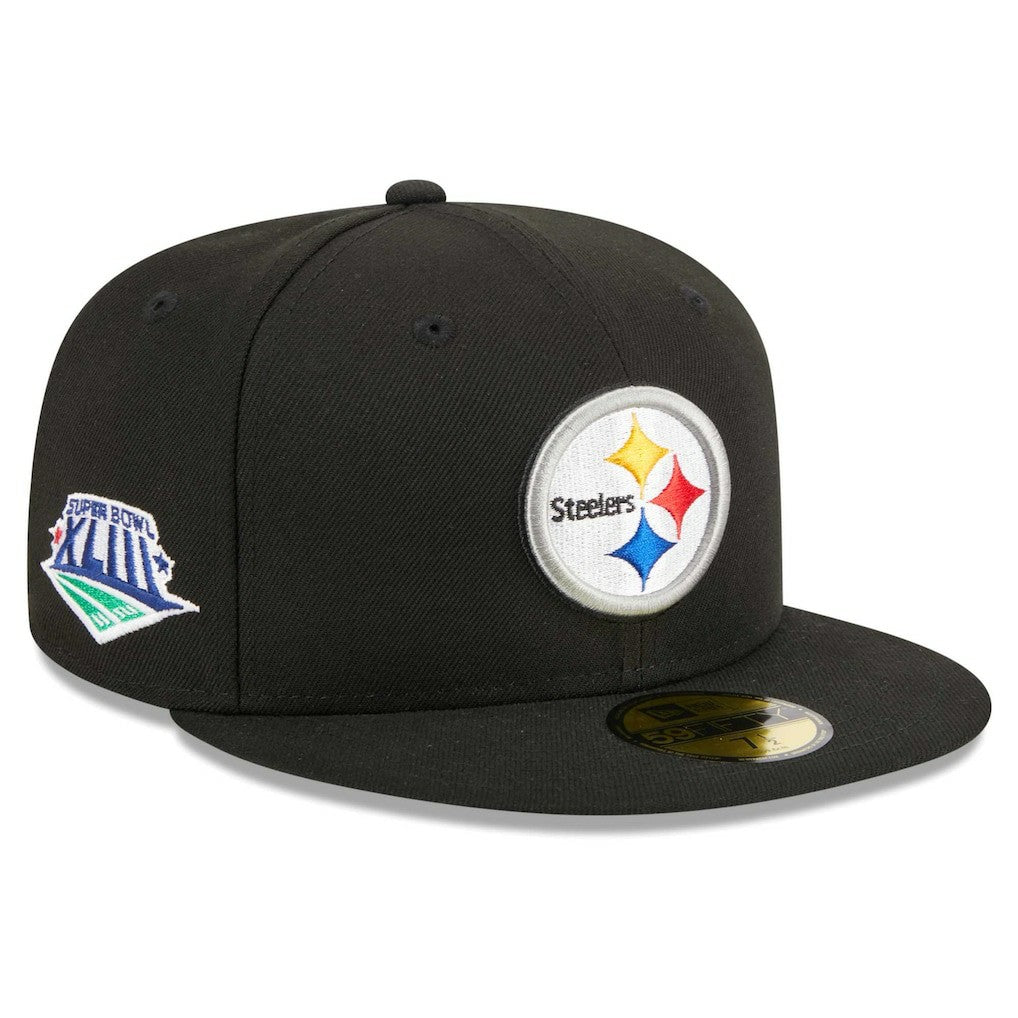 Pittsburgh Steelers New Era Main Patch 59FIFTY Fitted Hat Black