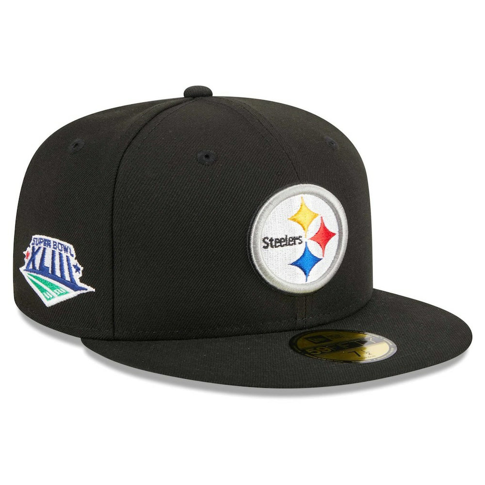 Pittsburgh Steelers New Era Main Patch 59FIFTY Fitted Hat Black