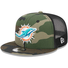 Miami Dolphins New Era Youth Main Trucker 9FIFTY Snapback Hat Camo