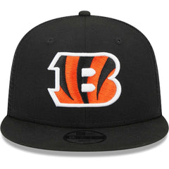 Cincinnati Bengals New Era Youth Main Trucker 9FIFTY Snapback Hat Black