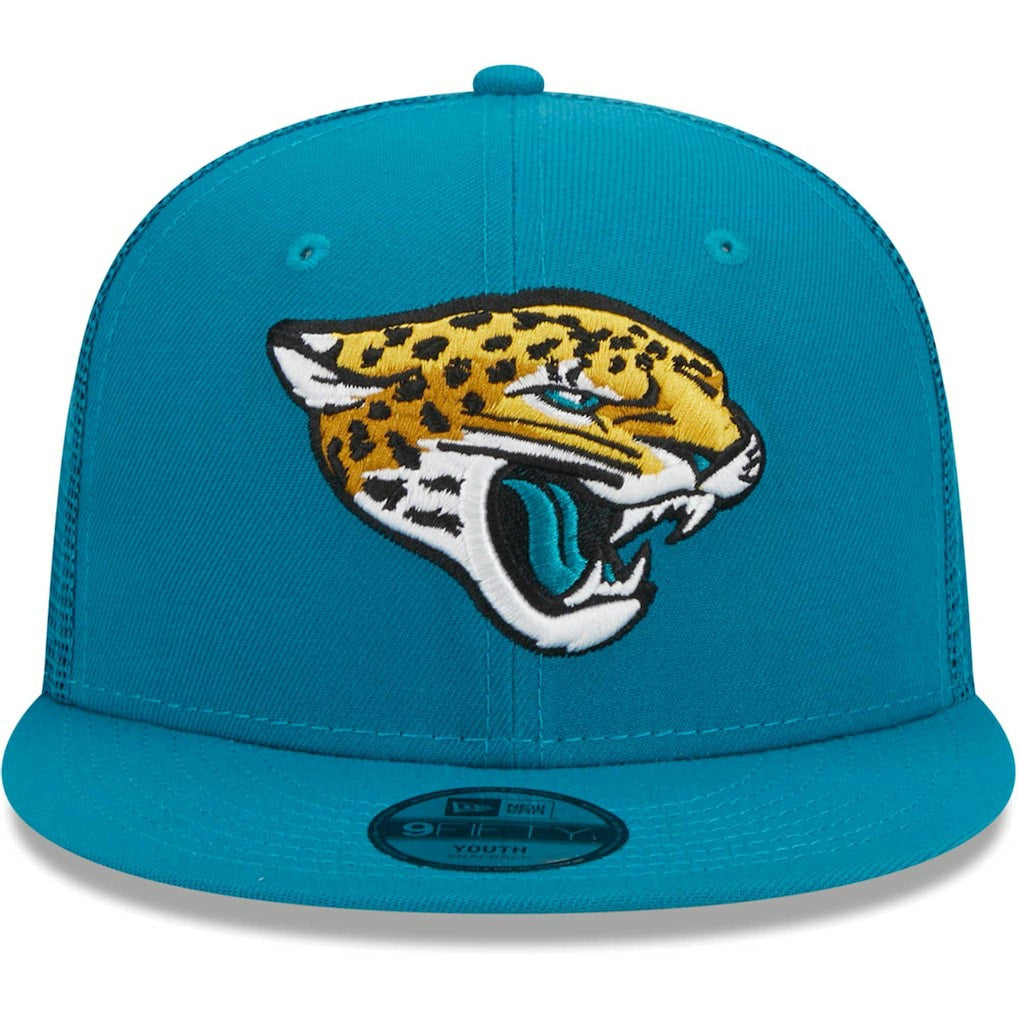 Jacksonville Jaguars New Era Youth Main Trucker 9FIFTY Snapback Hat Teal