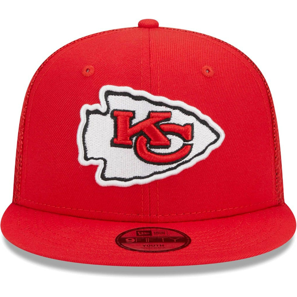 Kansas City Chiefs New Era Youth Main Trucker 9FIFTY Snapback Hat Red