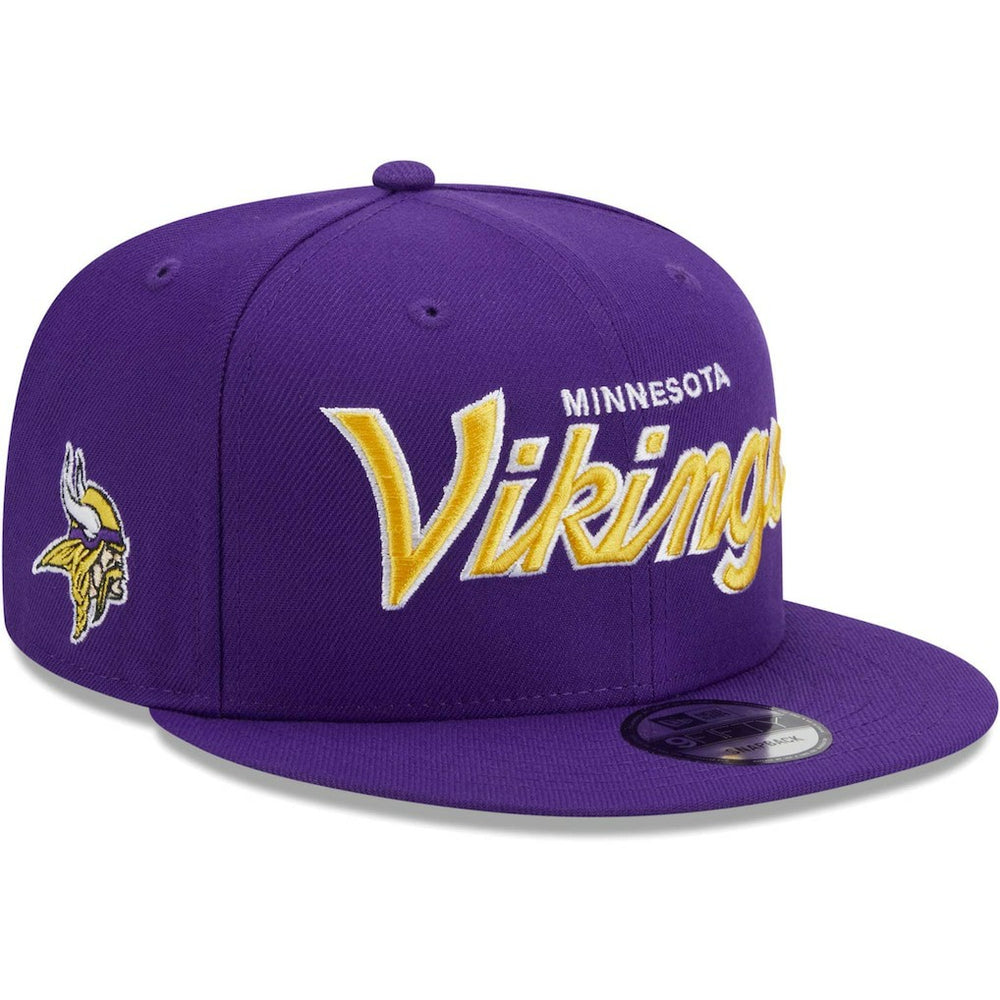 Minnesota Vikings New Era Main Script 9FIFTY Snapback Hat Purple