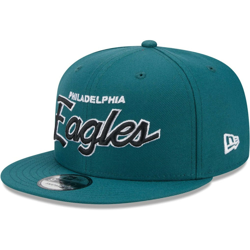 Philadelphia Eagles New Era Main Script 9FIFTY Snapback Hat Midnight Green