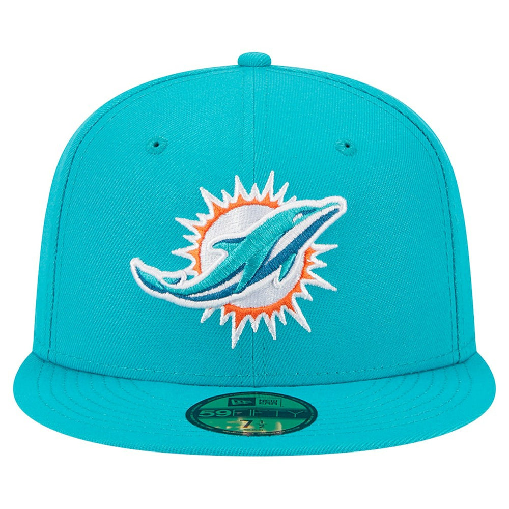 Miami Dolphins New Era Main 59FIFTY Fitted Hat Aqua