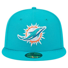 Miami Dolphins New Era Main 59FIFTY Fitted Hat Aqua