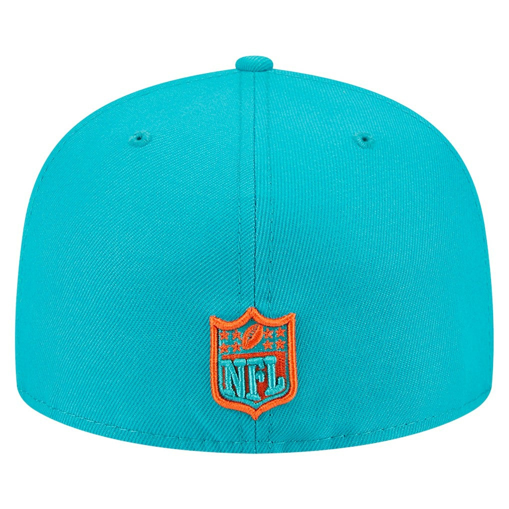 Miami Dolphins New Era Main 59FIFTY Fitted Hat Aqua