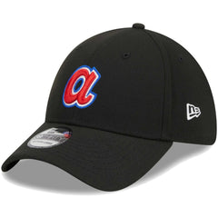 Atlanta Braves New Era Logo 39THIRTY Flex Hat - Black Hats
