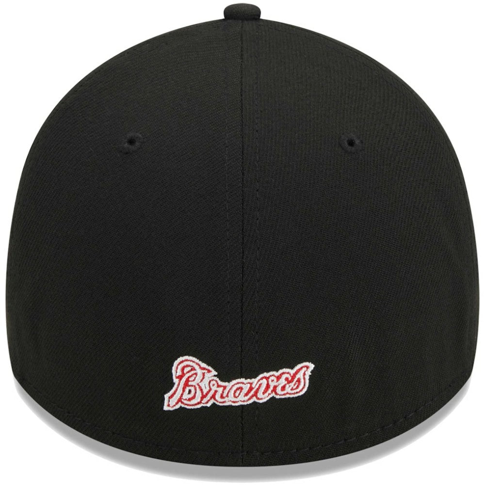 Atlanta Braves New Era Logo 39THIRTY Flex Hat - Black Hats