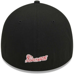 Atlanta Braves New Era Logo 39THIRTY Flex Hat - Black Hats