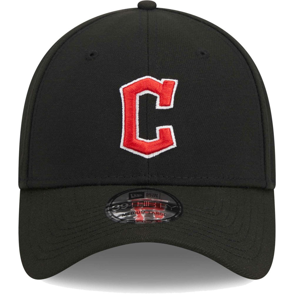 Cleveland Guardians New Era Logo 39THIRTY Flex Hat - Black Hats