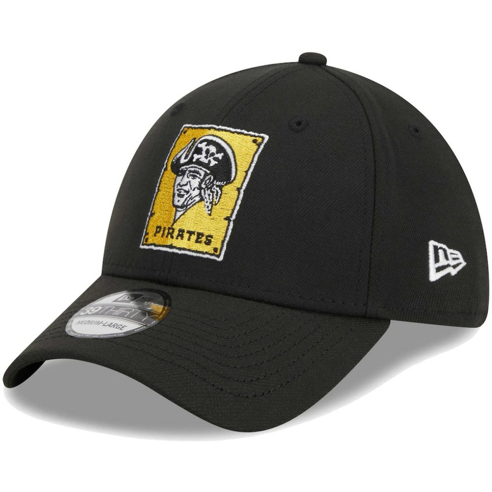 Pittsburgh Pirates New Era Logo 39THIRTY Flex Hat - Black Hats