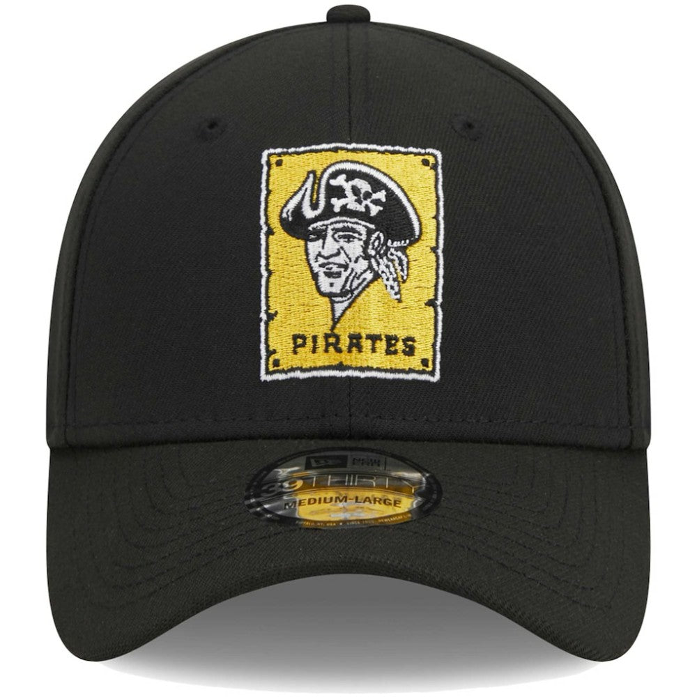 Pittsburgh Pirates New Era Logo 39THIRTY Flex Hat - Black Hats
