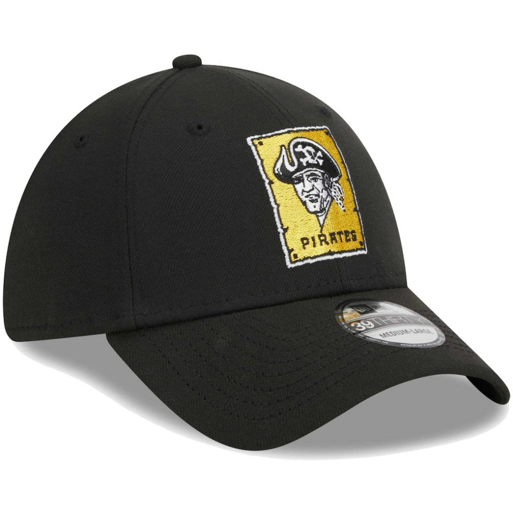 Pittsburgh Pirates New Era Logo 39THIRTY Flex Hat - Black Hats