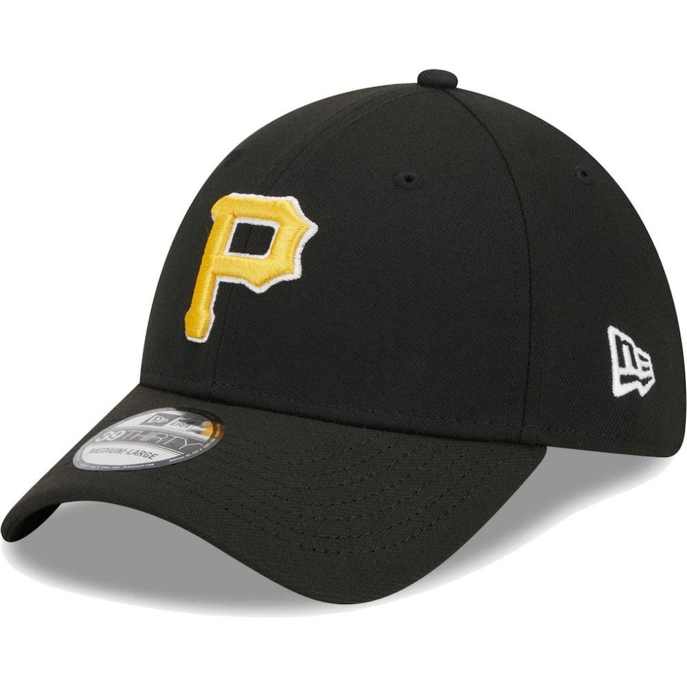 Pittsburgh Pirates New Era Logo 39THIRTY Flex Hat - Black Hats