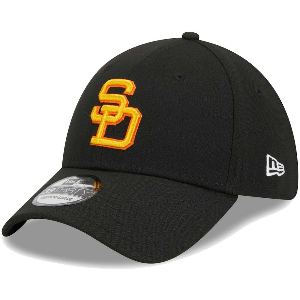 San Diego Padres New Era Logo 39THIRTY Flex Hat - Black Hats