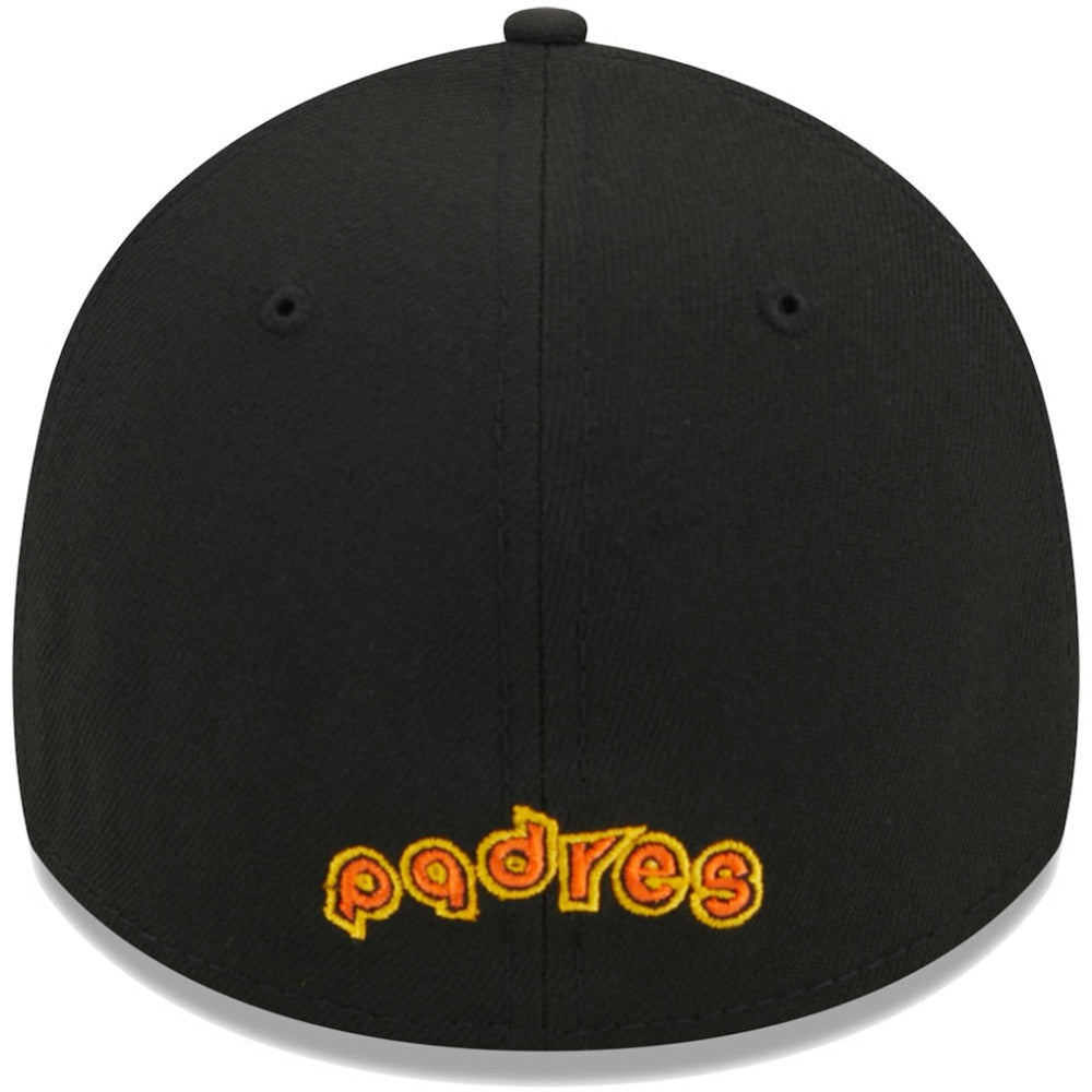 San Diego Padres New Era Logo 39THIRTY Flex Hat - Black Hats