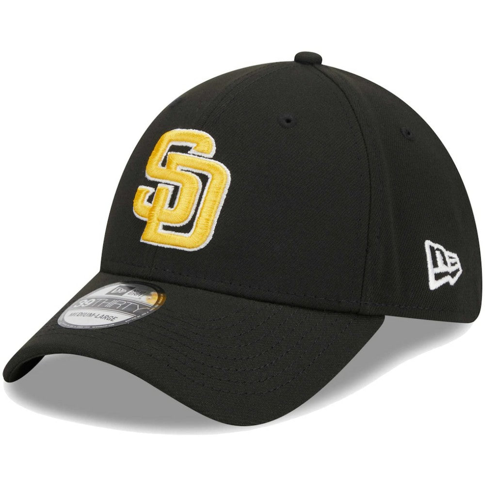 San Diego Padres New Era Logo 39THIRTY Flex Hat - Black Hats
