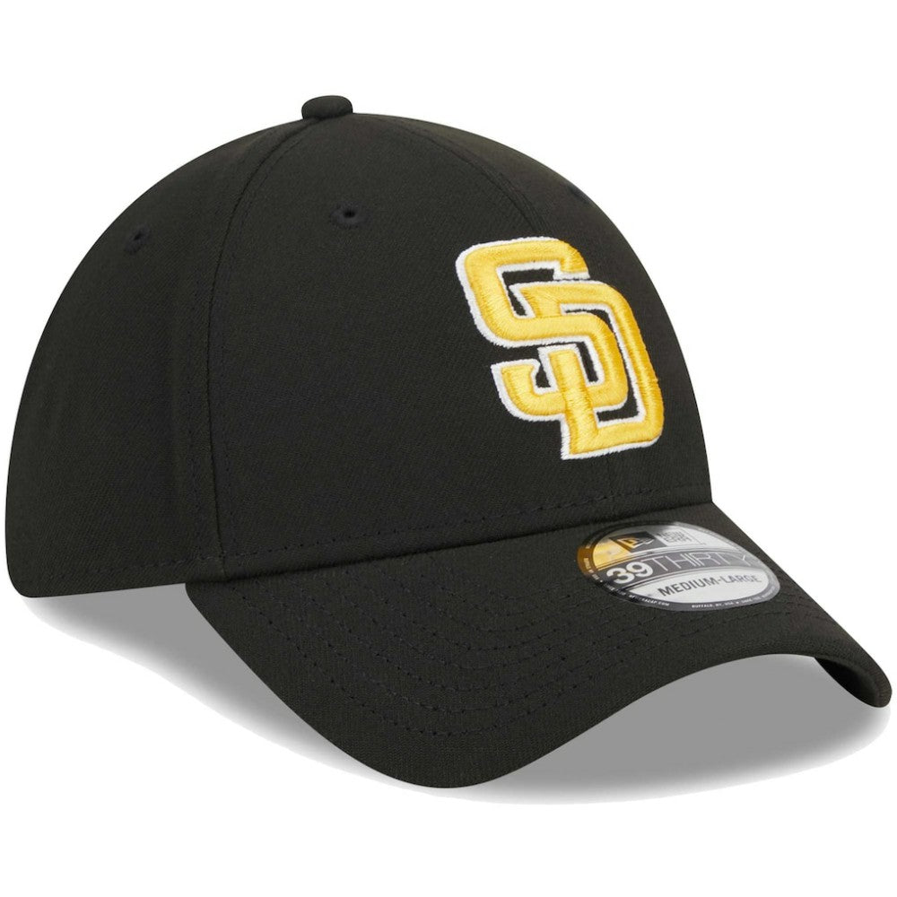 San Diego Padres New Era Logo 39THIRTY Flex Hat - Black Hats