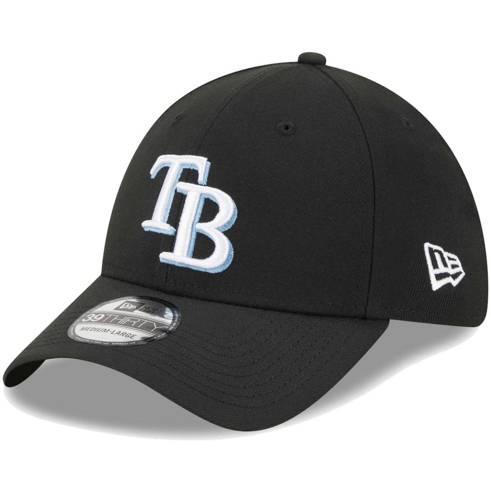Tampa Bay Rays New Era Logo 39THIRTY Flex Hat - Black Hats