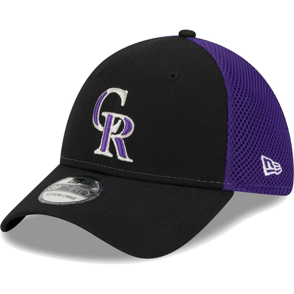 Colorado Rockies New Era Team Neo 39THIRTY Flex Hat - Black Hats