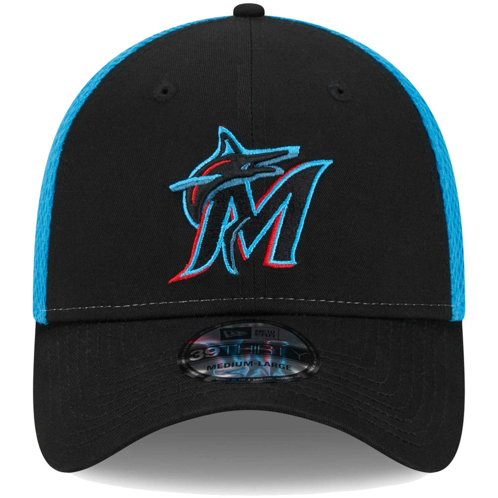 Miami Marlins New Era Team Neo 39THIRTY Flex Hat - Black Hats