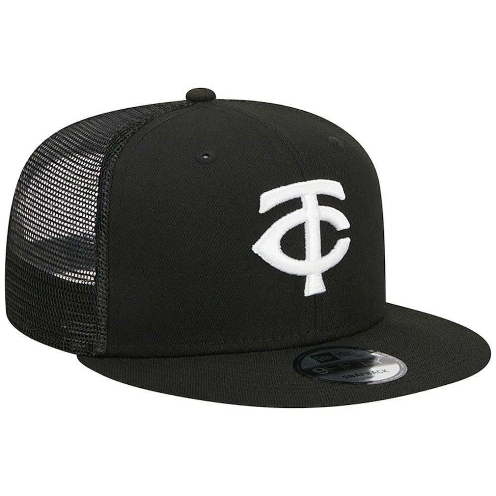 Minnesota Twins New Era Trucker 9FIFTY Snapback Hat - Black Hats