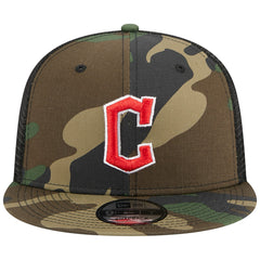 Cleveland Guardians New Era Woodland Camo Trucker 9FIFTY Snapback Hat - Camo Hats